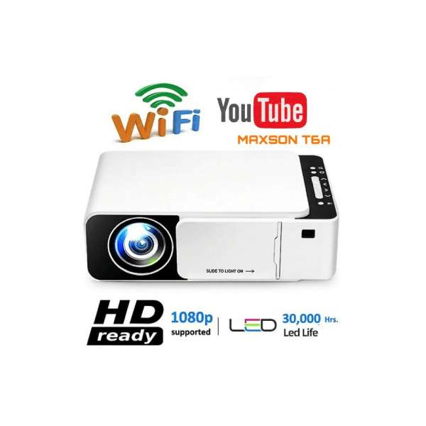 T6A Portable HD LED Projector (Android) Video Beamer Support 4K Full HD 1080p Home Theater Cinema -