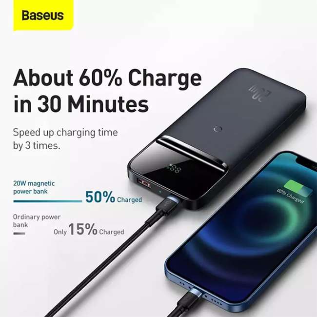 Baseus Magnetic Wireless 20W Quick Charging 10000mAh Power Bank - AppleMe