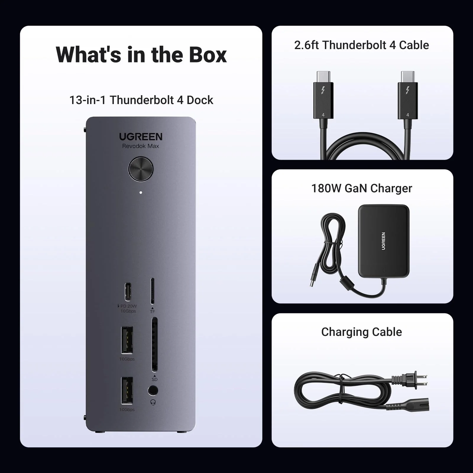 UGREEN 25054 Revodok Max 213 Thunderbolt 13-in-1 Docking Station - Image 6