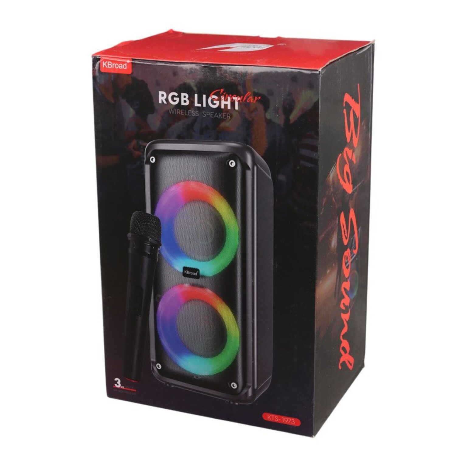 KTS-1973 3" x 2 Portable Wireless Bluetooth Speaker with Wireless Mic - Image 2