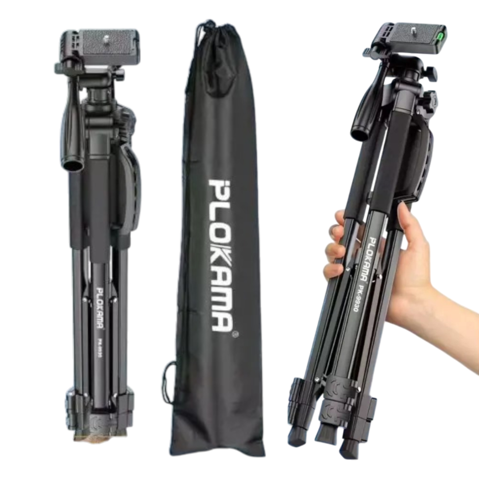 PLOKAMA PK-9990 Tripod – 180cm Professional Stand for Cameras & Camcorders, Mobile Phones - Image 5