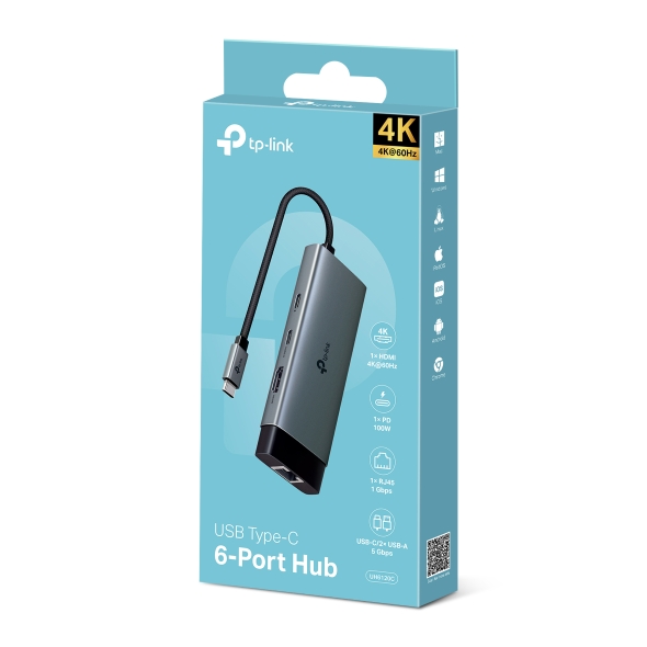 TP-LINK UH6120C Type-C 6-Port with 4K@60Hz HDMI Hub - Image 2