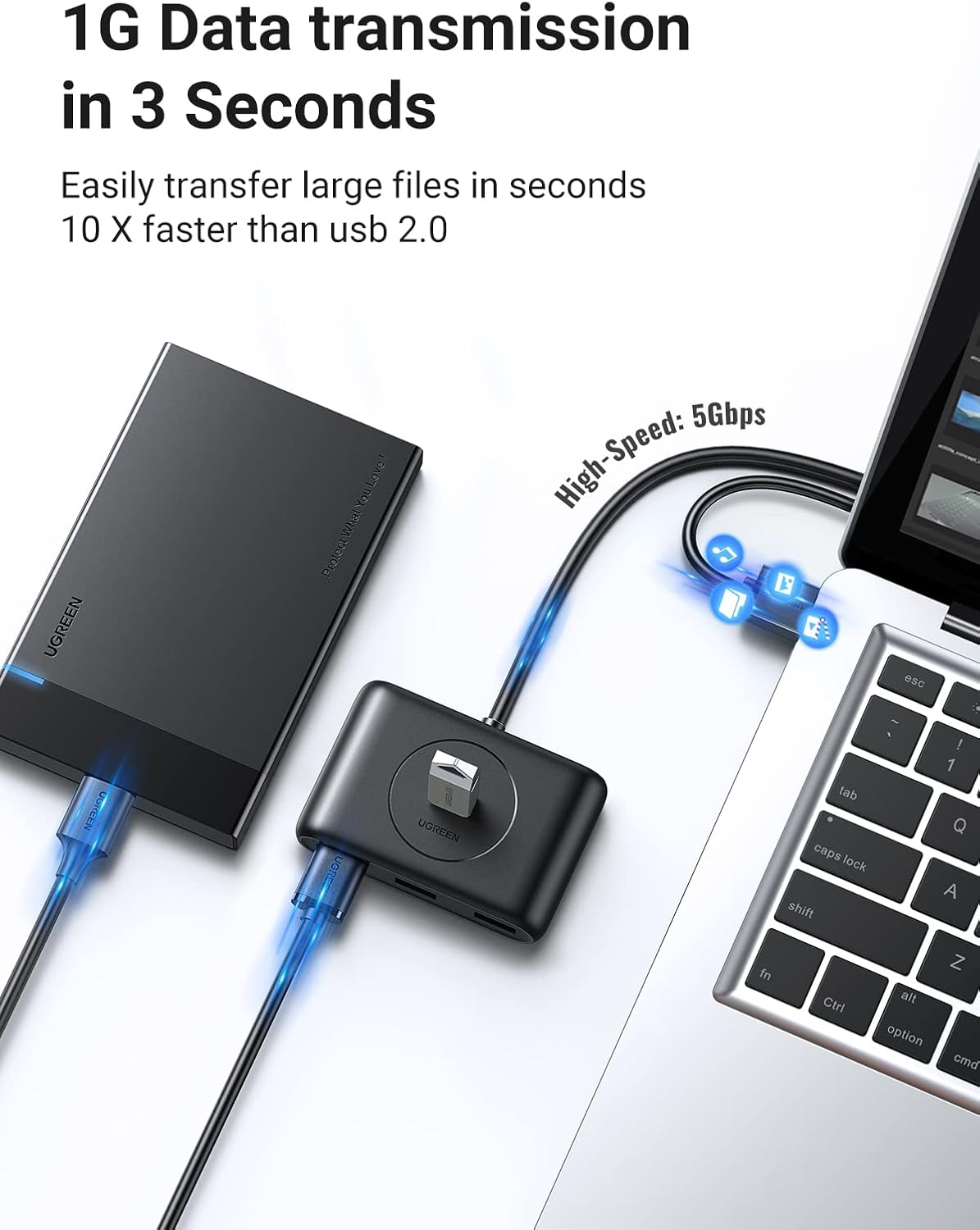 UGREEN 20291 USB Hub 4-Port USB 3.0 Hub - Image 2