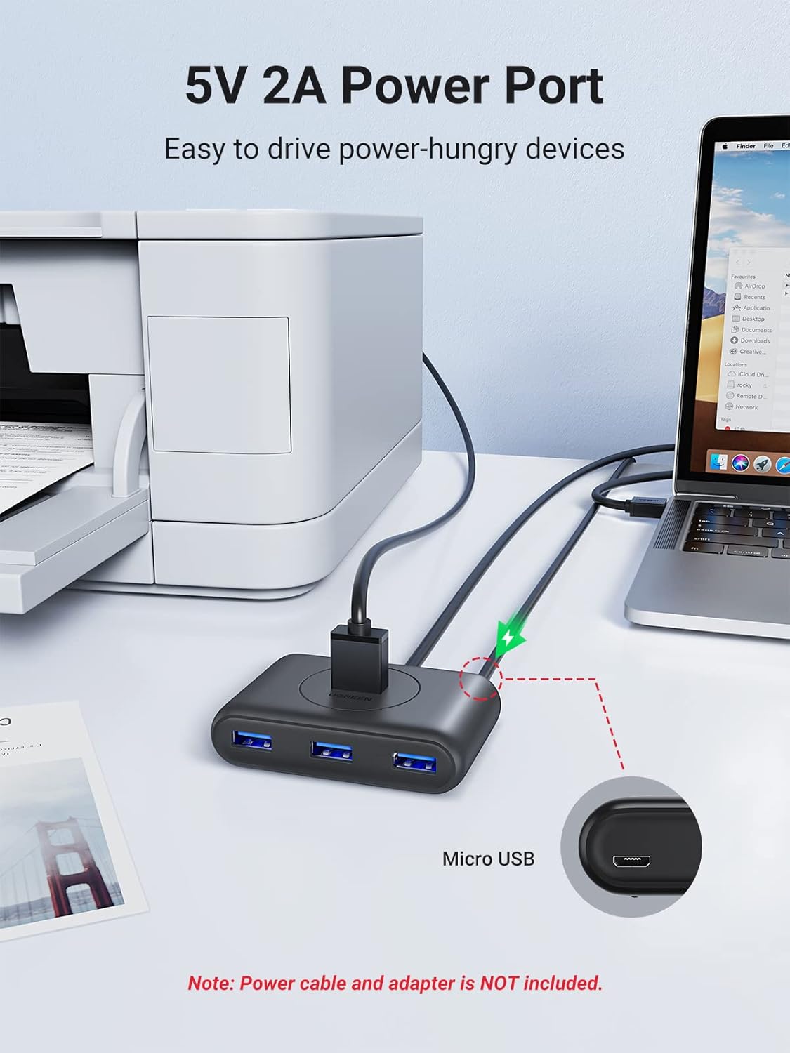 UGREEN 20291 USB Hub 4-Port USB 3.0 Hub - Image 4