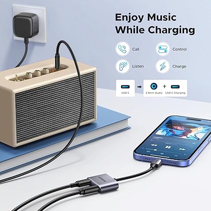 UGREEN 60165 USB C to 3.5mm Headphone and 2 in 1 Type C to Aux Audio Jack with PD 60W Fast Charging Adapter - Image 2