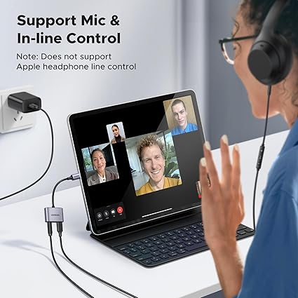 UGREEN 60165 USB C to 3.5mm Headphone and 2 in 1 Type C to Aux Audio Jack with PD 60W Fast Charging Adapter - Image 6