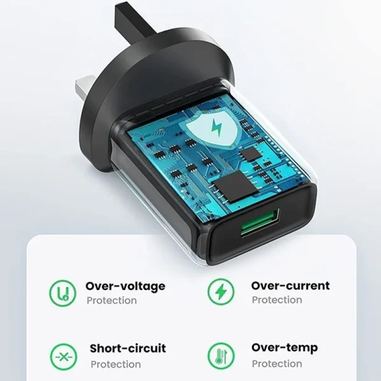 Ugreen 70165 USB-A 18W Fast Charging Power Adapter with QC3.0 UK - Image 2