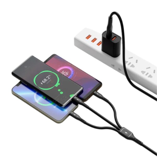 WiWU Starlink Wi-C046E 3in1 USB-C to USB-C Micro USB Lightning 60W 1.2m Cable - Image 2