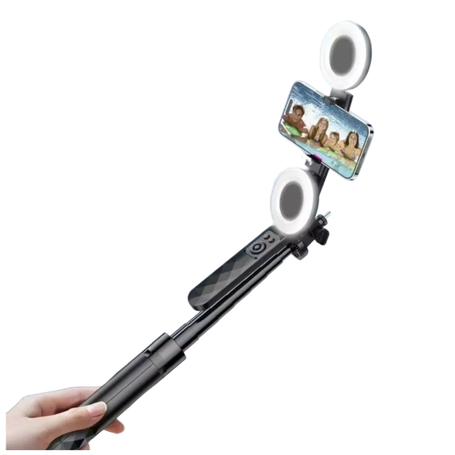 Plokama Live-P10 Pro Selfie Stick Tripod With LED Fill light And Bluetooth Remote - Image 3