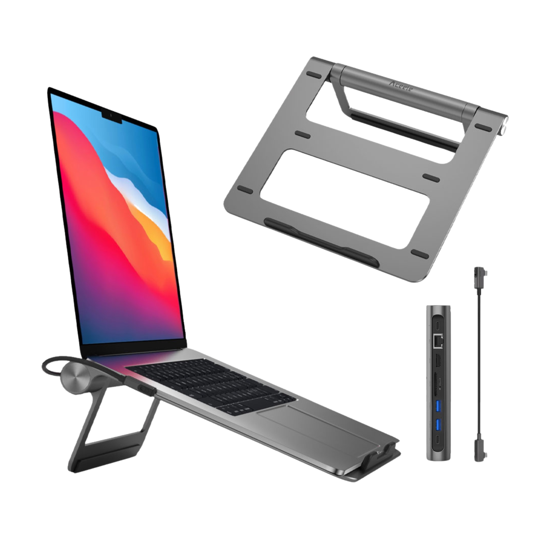 WIWU A821CH Laptop Stand Hub 8 in 1 USB-C Docking Station - Image 3