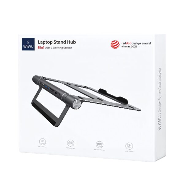 WIWU A821CH Laptop Stand Hub 8 in 1 USB-C Docking Station - Image 5