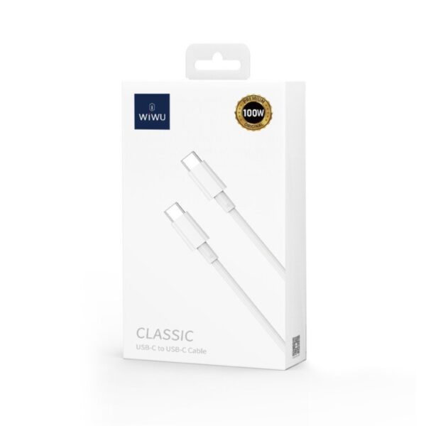 WIWU WI-C008 Classic USB-C To USB-C Cable 1.2m White - Image 3