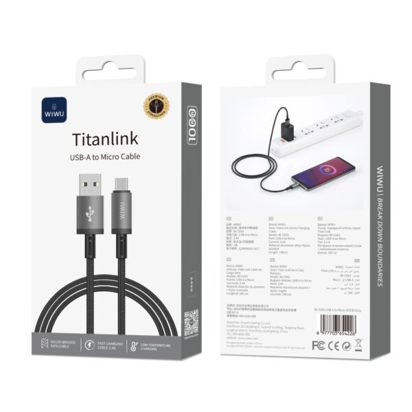 Wiwu WI-C054 Titanlink USB To Type-C Cable 1m - Image 4
