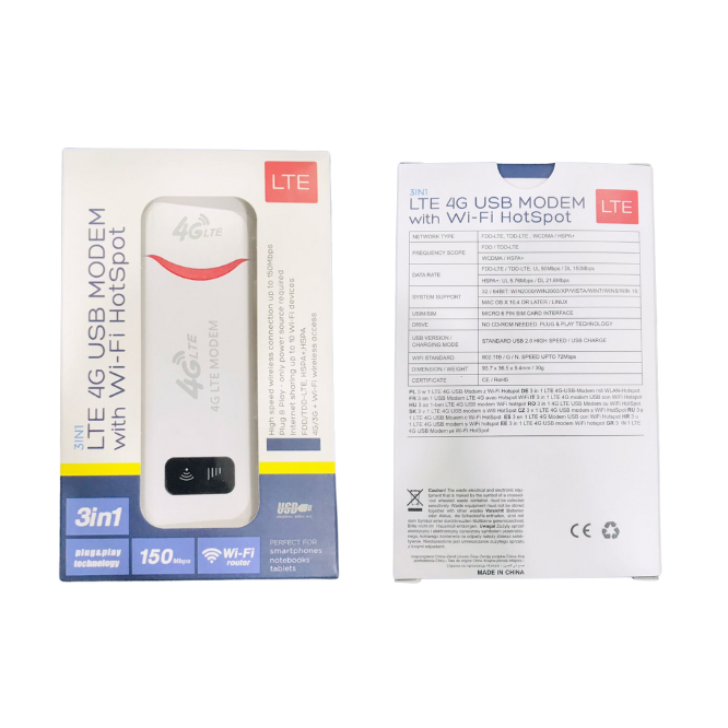 LTE 4G USB Modem Dongle With Wifi Hotspot 3 in 1 - Image 2