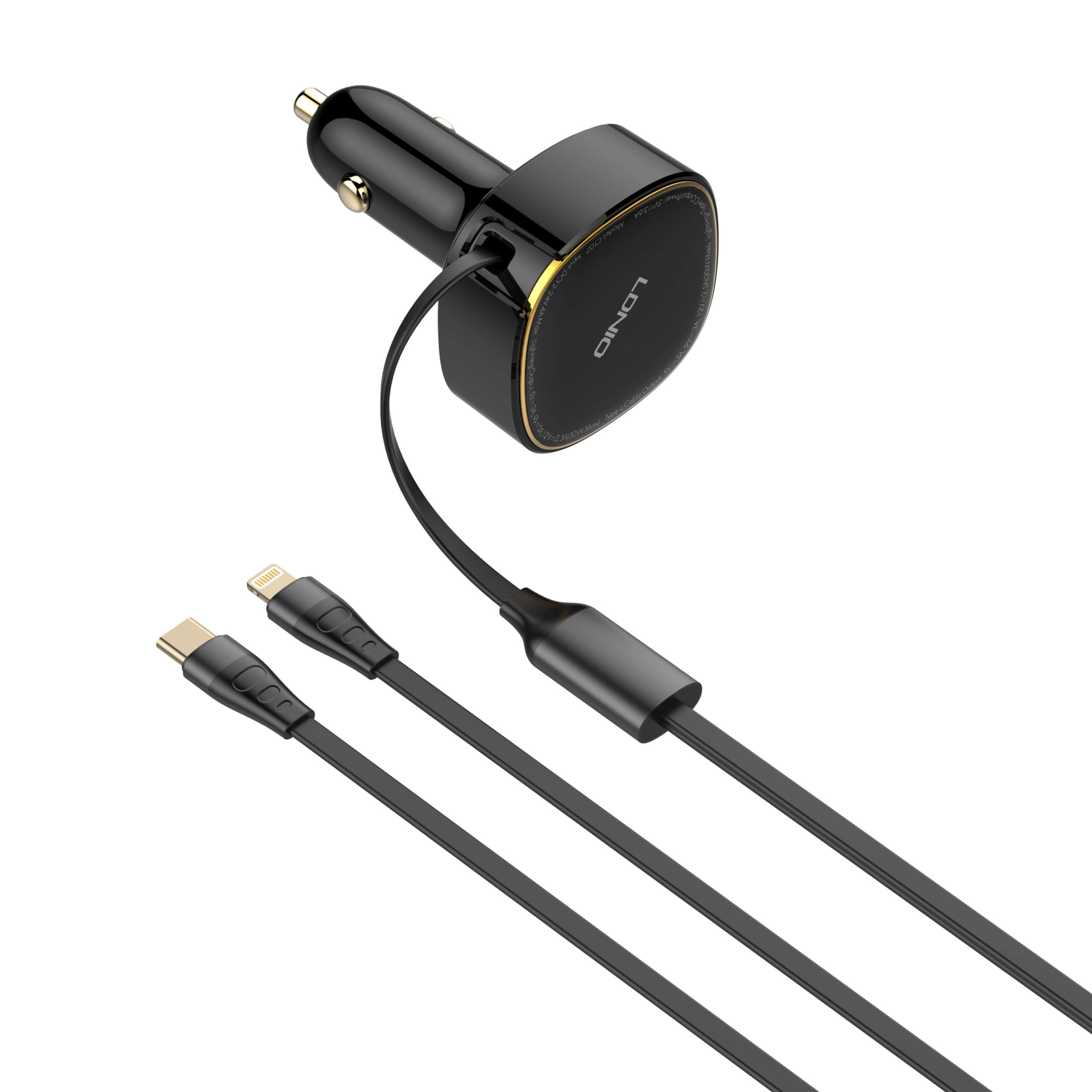 LDNIO 30W Wired Type-C OR Lightning Ultra Fast Car Charger - Image 4