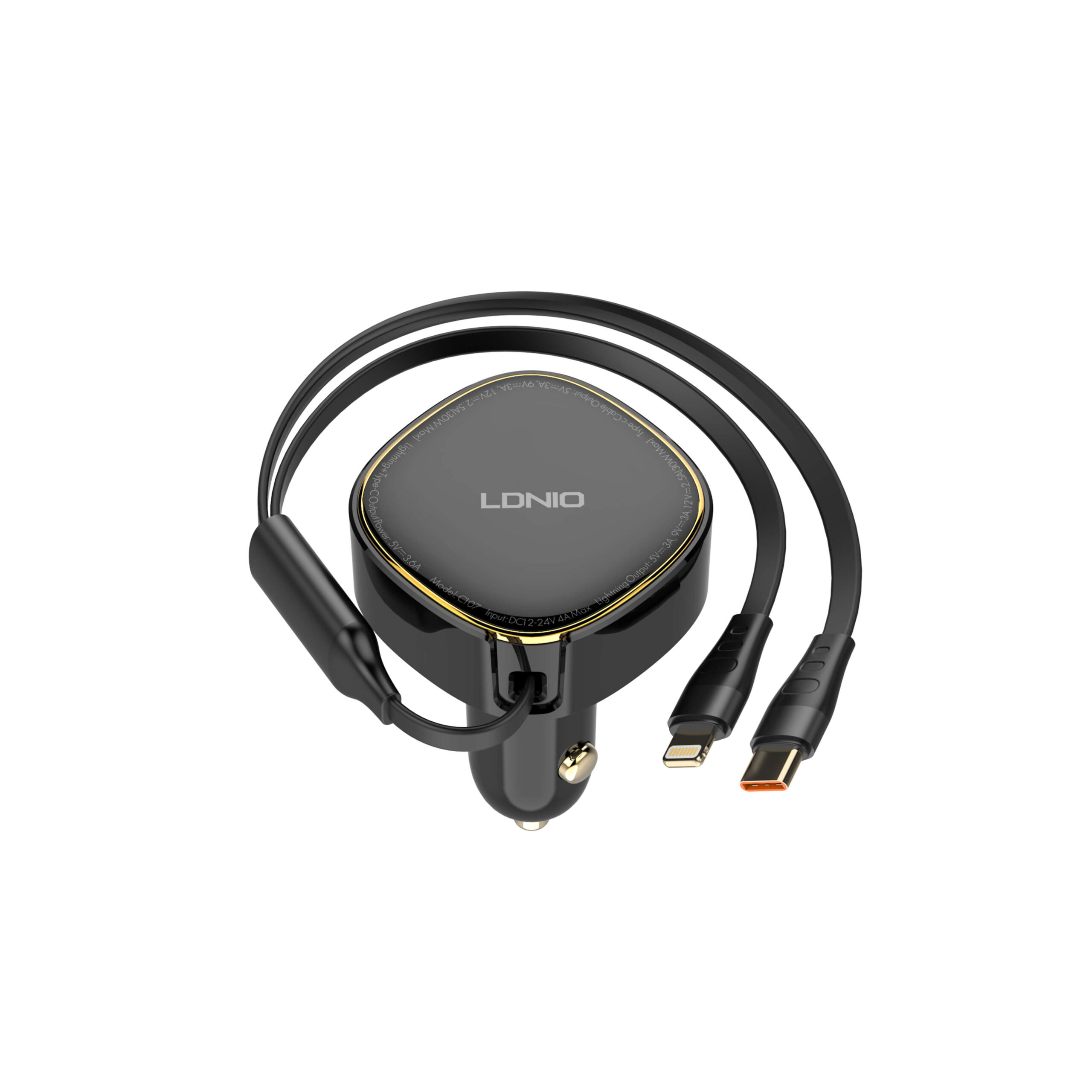 LDNIO 30W Wired Type-C OR Lightning Ultra Fast Car Charger - Image 6