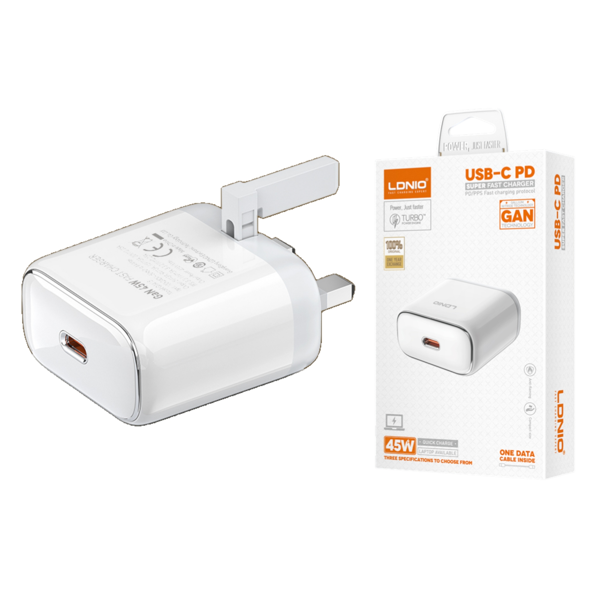 Ldnio Q1415 45w Charger With Type-C to Type-C UK Pin - Image 2