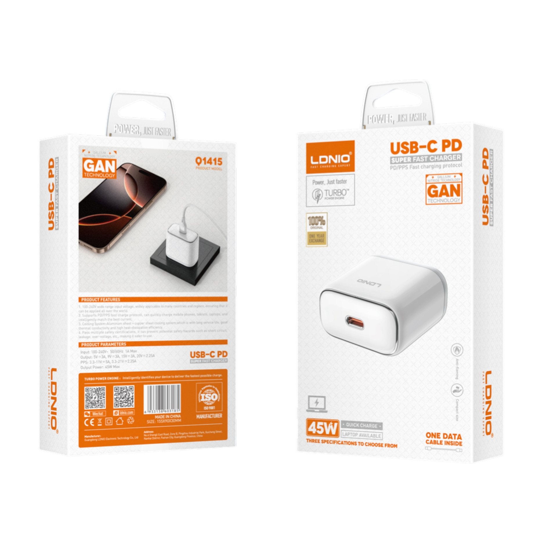 Ldnio Q1415 45w Charger With Type-C to lightning UK Pin - Image 2