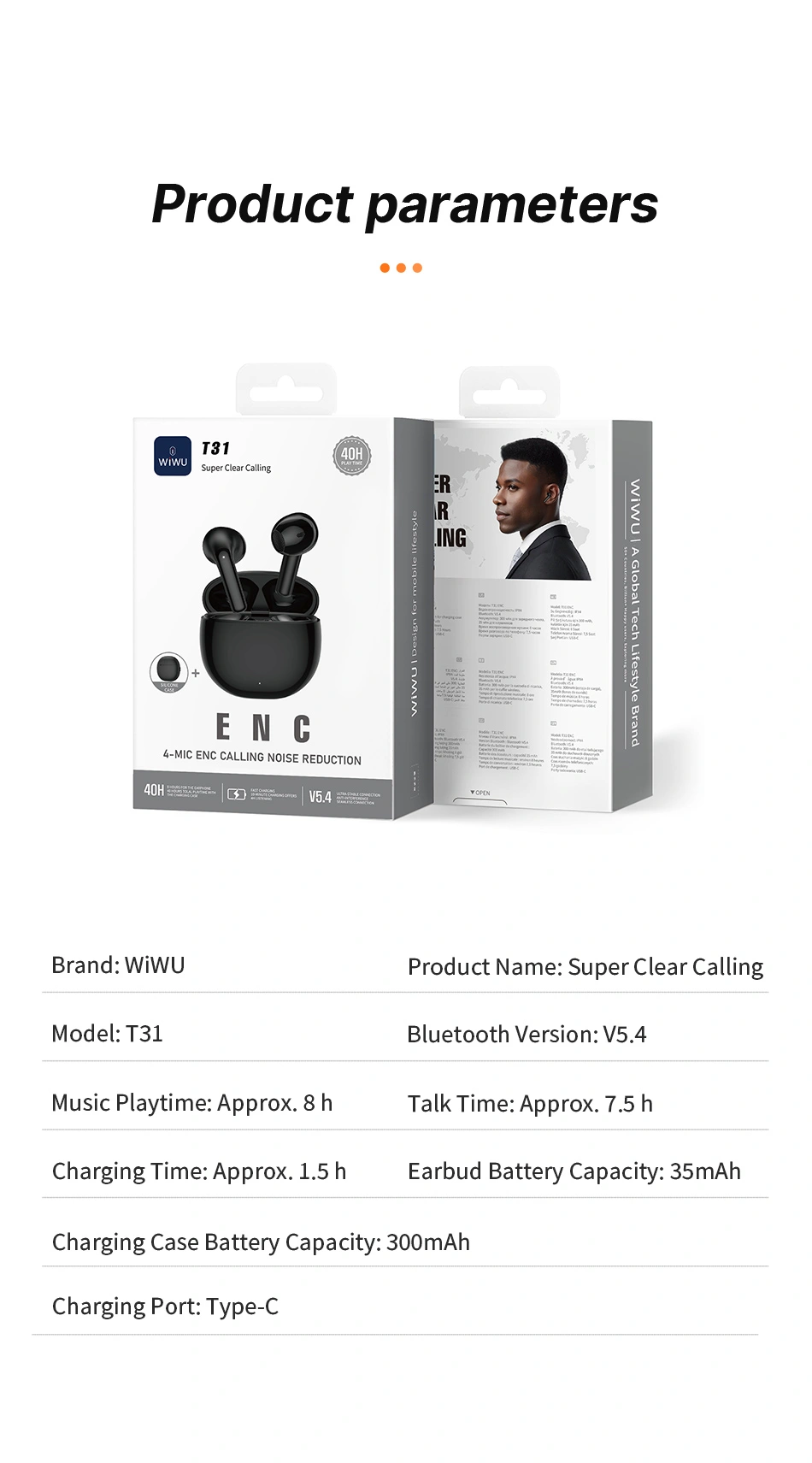 Wiwu T31 ENC Earbuds - Image 3