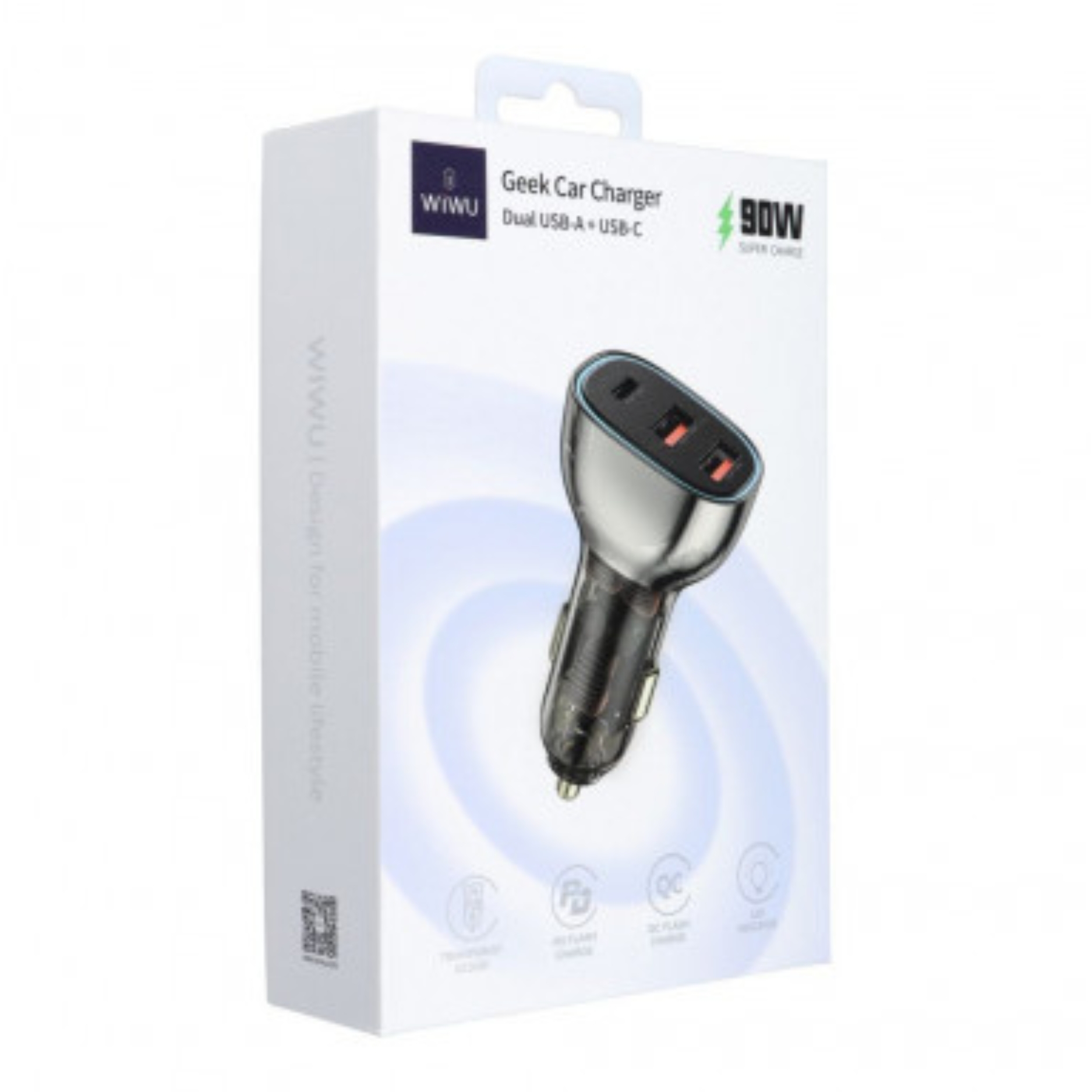 Wiwu Wi-QC013 90w Geek Car Charger Clear - Image 3