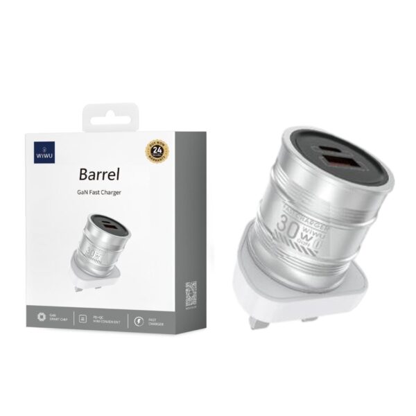 Wiwu Wi-U027 Barrel 30w GAN Fast Charger 3pin - Image 2