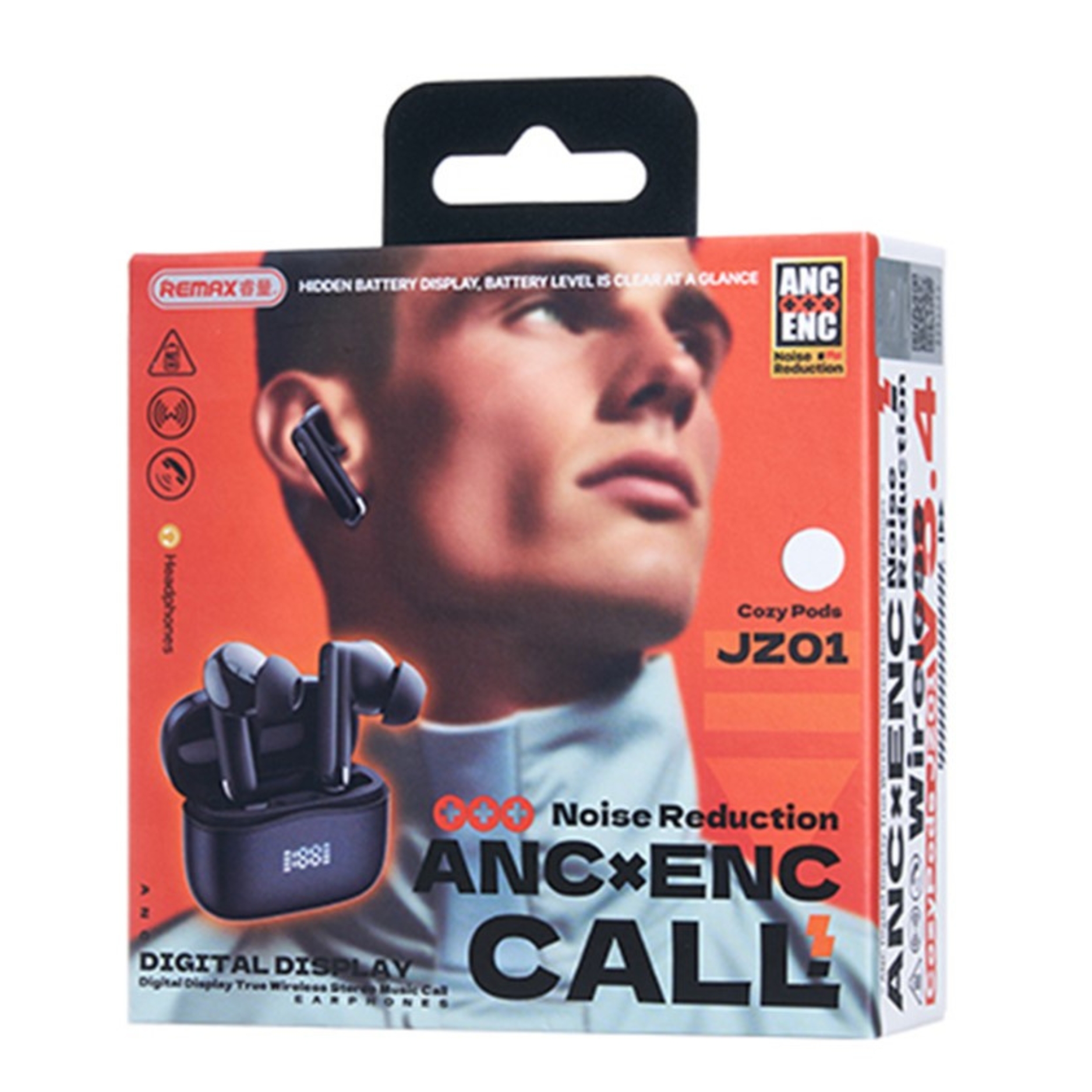 Remax JZ01 ANC ENC Noise Reduction HiFi Sound Bluetooth-Compatible Earphones - Black - Image 3