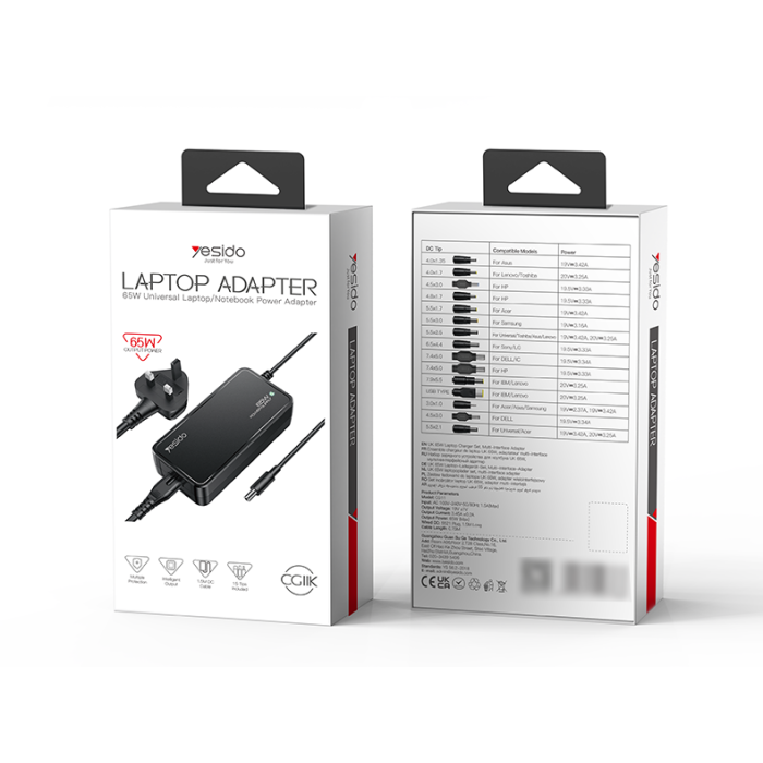 YESIDO CG11K 1.5M Length 65W  Laptop Charger  Power Adapter - Image 2