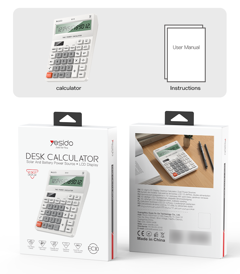 YESIDO EC10 Desk Calculator - Image 2