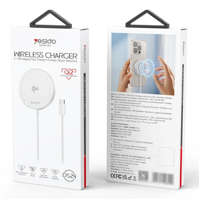 Yesido DS24 15W QI2.0 Magnetic Fast Wireless Charger - Image 2