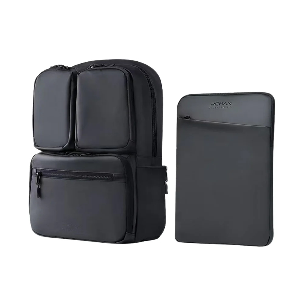 REMAX - DOUBLE-623 Business Casual High-Capacity Backpack - Black - Image 2