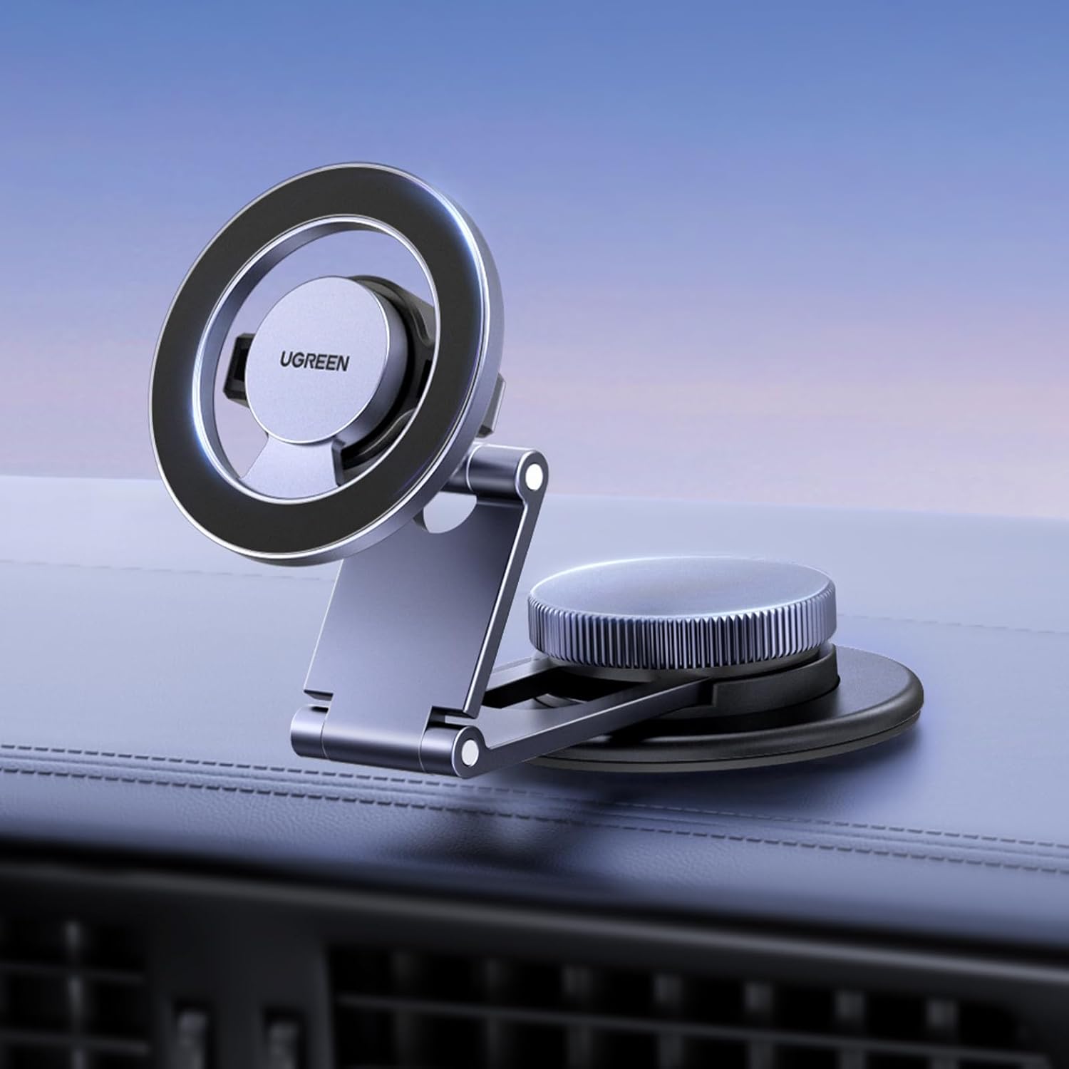 UGREEN 45577 Magnetic 360 Rotatable + Retractable Metal Car Phone Holder - Image 7