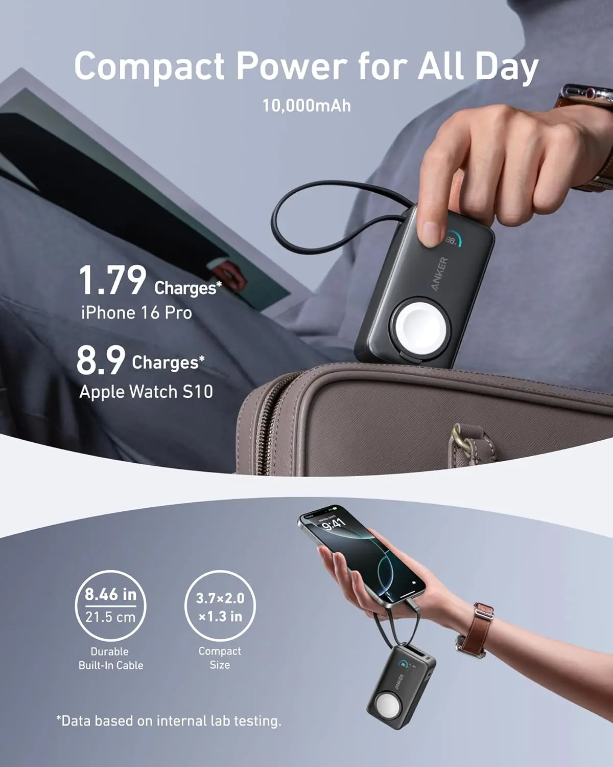 Anker MagGo Power Bank 35W Max PD 10000mAh for Apple Watch A1657 - Image 5