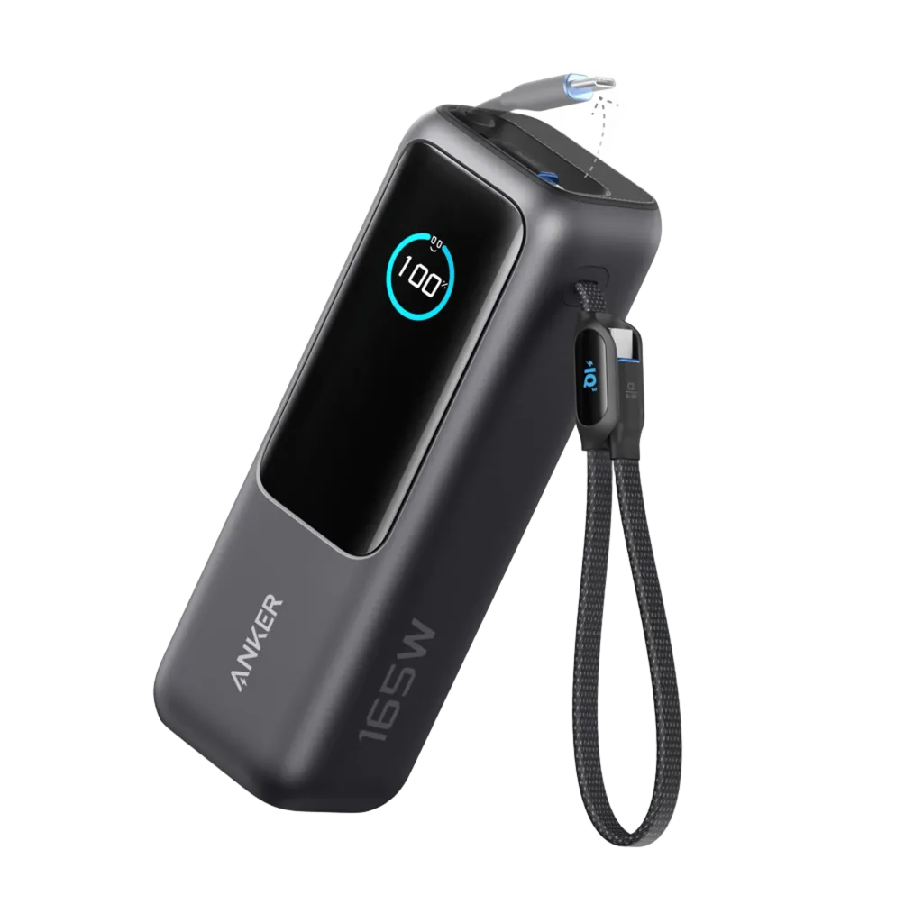 Anker Laptop Power Bank 25K 165W Built-In and Retractable Cables