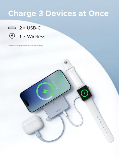 UGREEN 65958B 10000mAh 25W Qi2 Magflow Magnetic Wireless Power Bank PB773 - Image 5