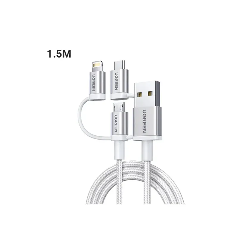 UGREEN 50203 3 in 1 1.5M Universal MFi Certified Braided Cable - Image 3