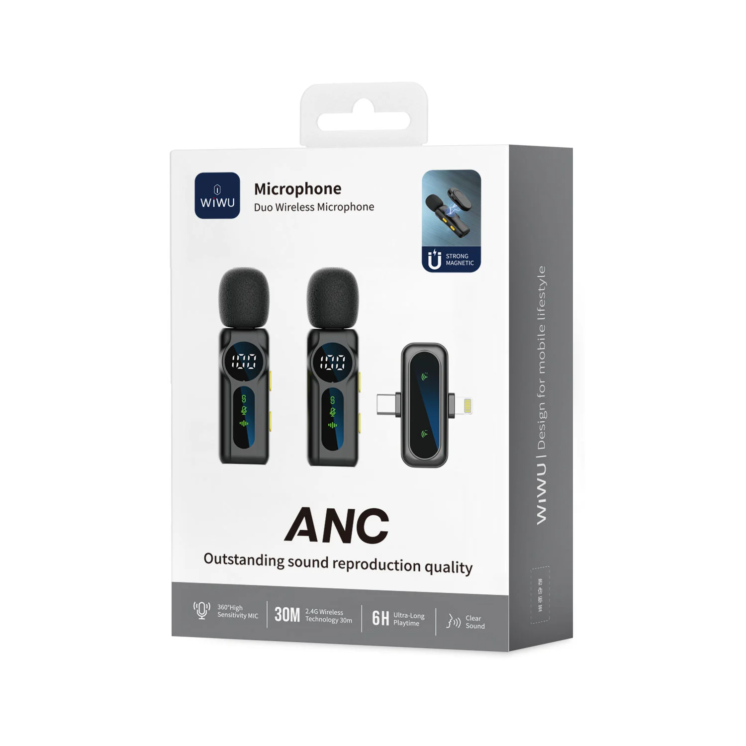 WiWU WI-WM007 Dual Wireless Lavalier ANC Microphone - Image 6