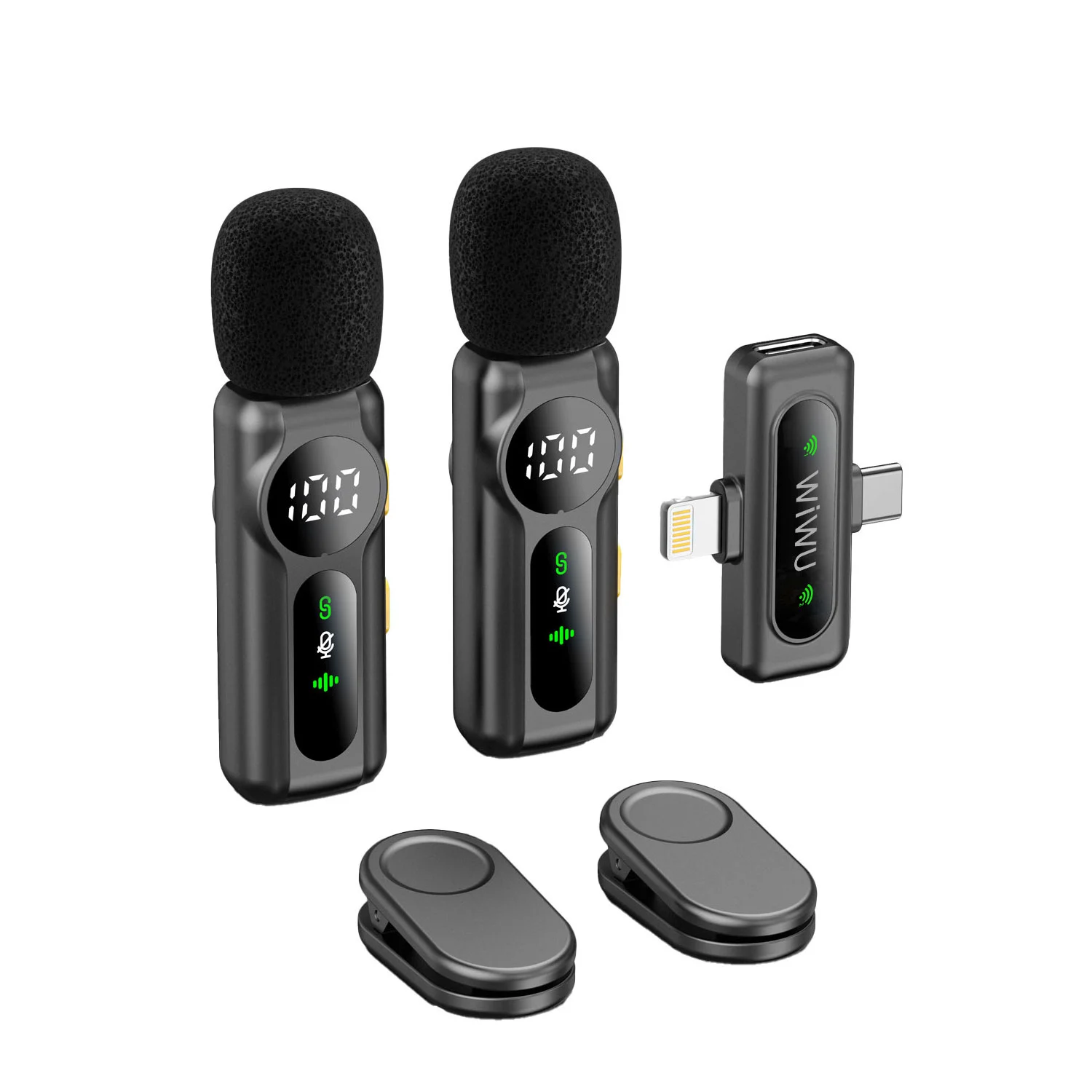 WiWU WI-WM007 Dual Wireless Lavalier ANC Microphone - Image 3