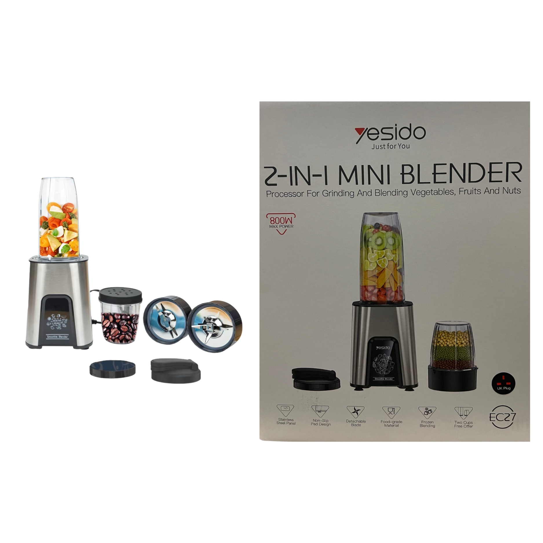 Yesido EC27 2 in 1 Mini Blender - Image 2
