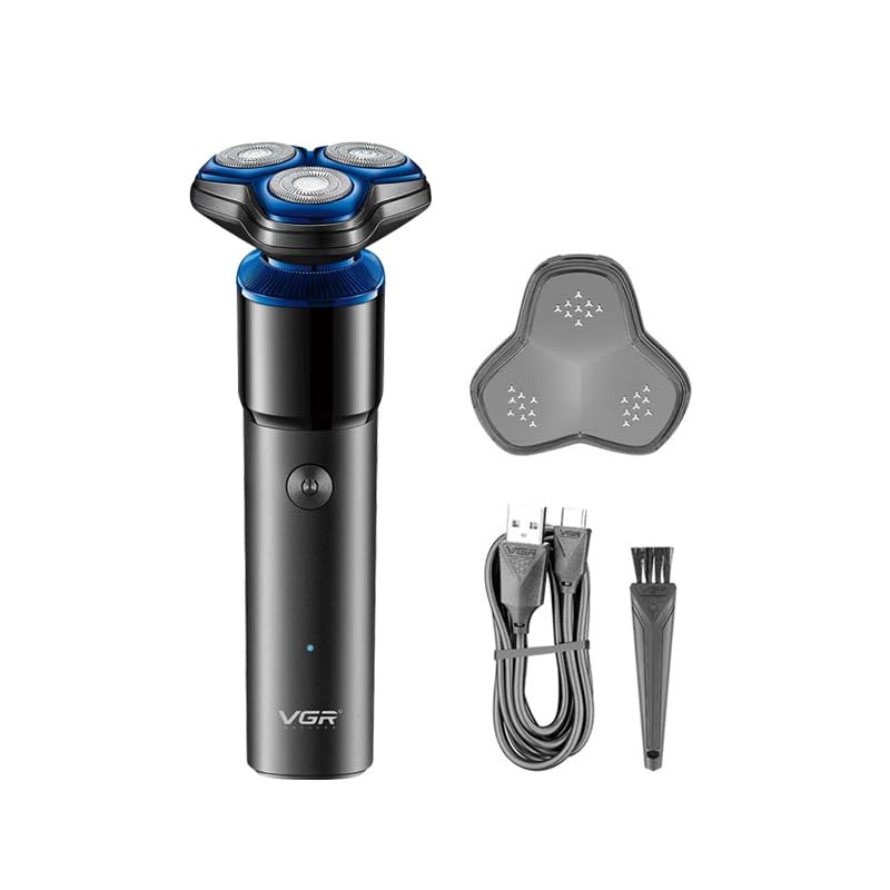 VGR V-325 Premium Cordless Rechargeable 3 Head Electric Shaver with Magnetic Suction Trimmer