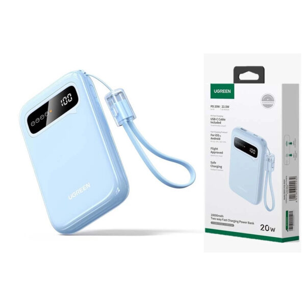 UGREEN 10000mAh 20W Two-way Fast Charging Power Bank with Type-C to Type-C Cable