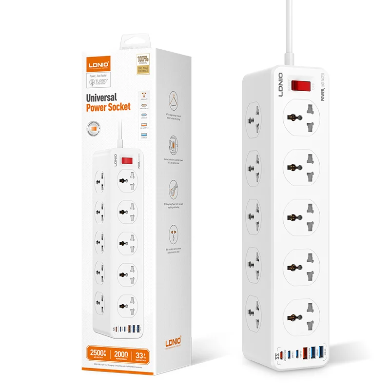 LDNIO SC10610C 10 AC Outlets Universal Power Strip (3USB-C & 3USB-A)