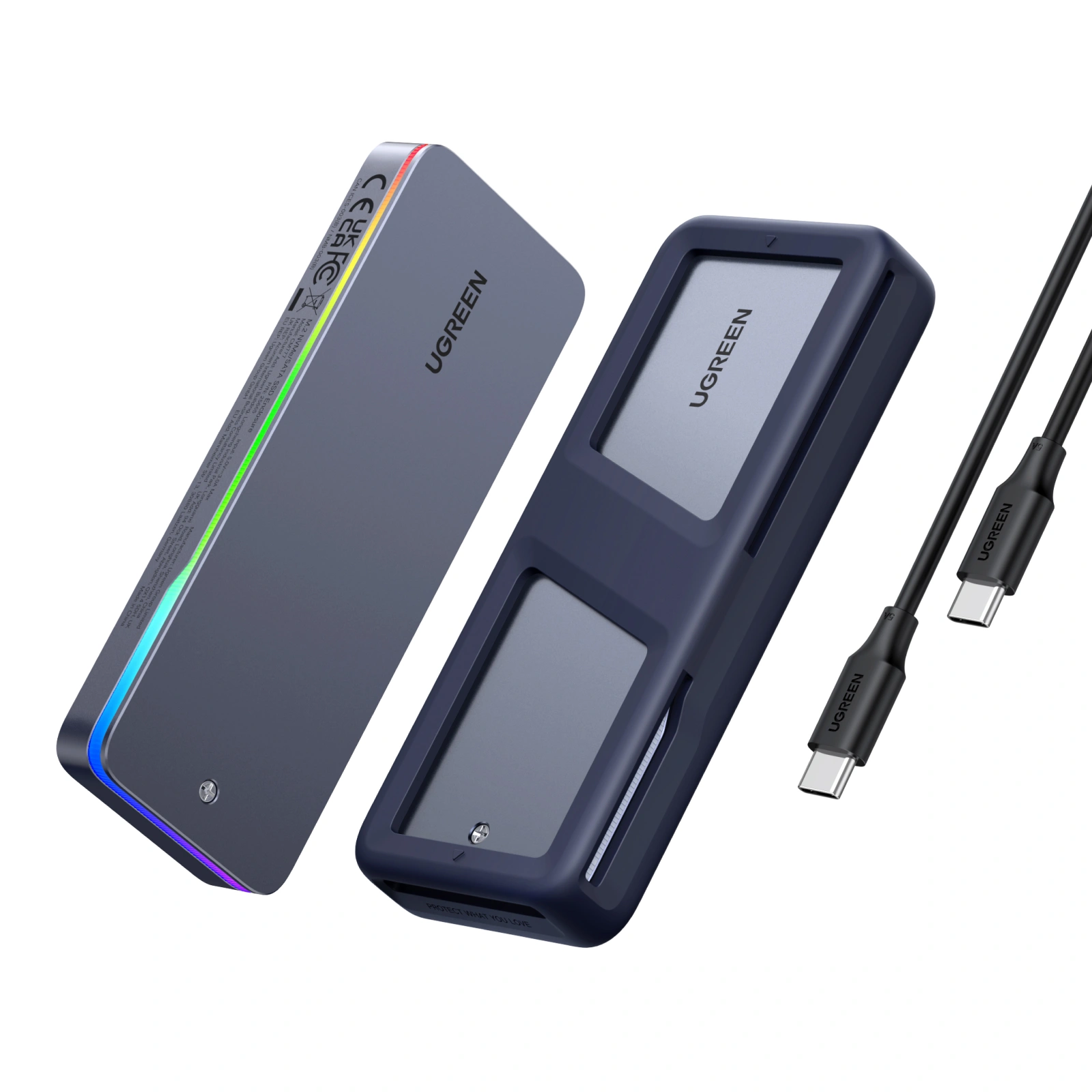 UGREEN 25665 20Gbps M.2 NVMe RGB Lighting Aluminum Alloy Enclosure
