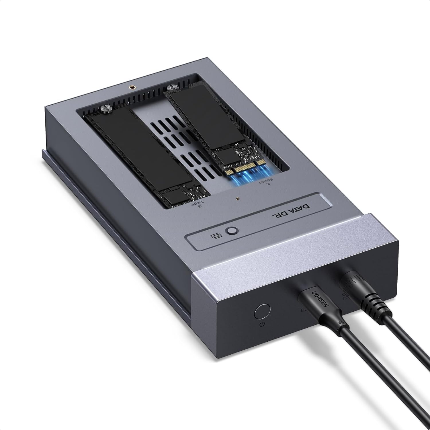 UGREEN 65733UK 40Gbps Cloner Dual-Bay M.2 NVMe SSD Cloner Tool-Free NVMe M.2 SSD Enclosure