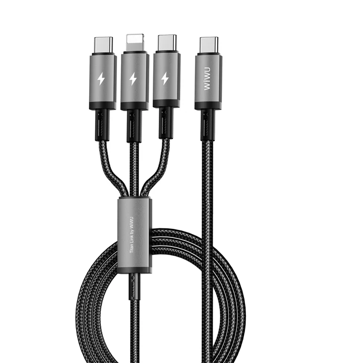WiWU Wi-C060 60W USB C Titanlink Series 3IN1 Charging Cable
