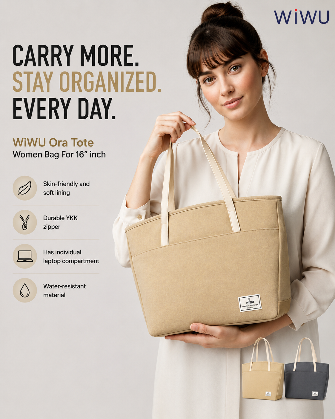 WiWU Ora Tote Women Bag For 16'' inch