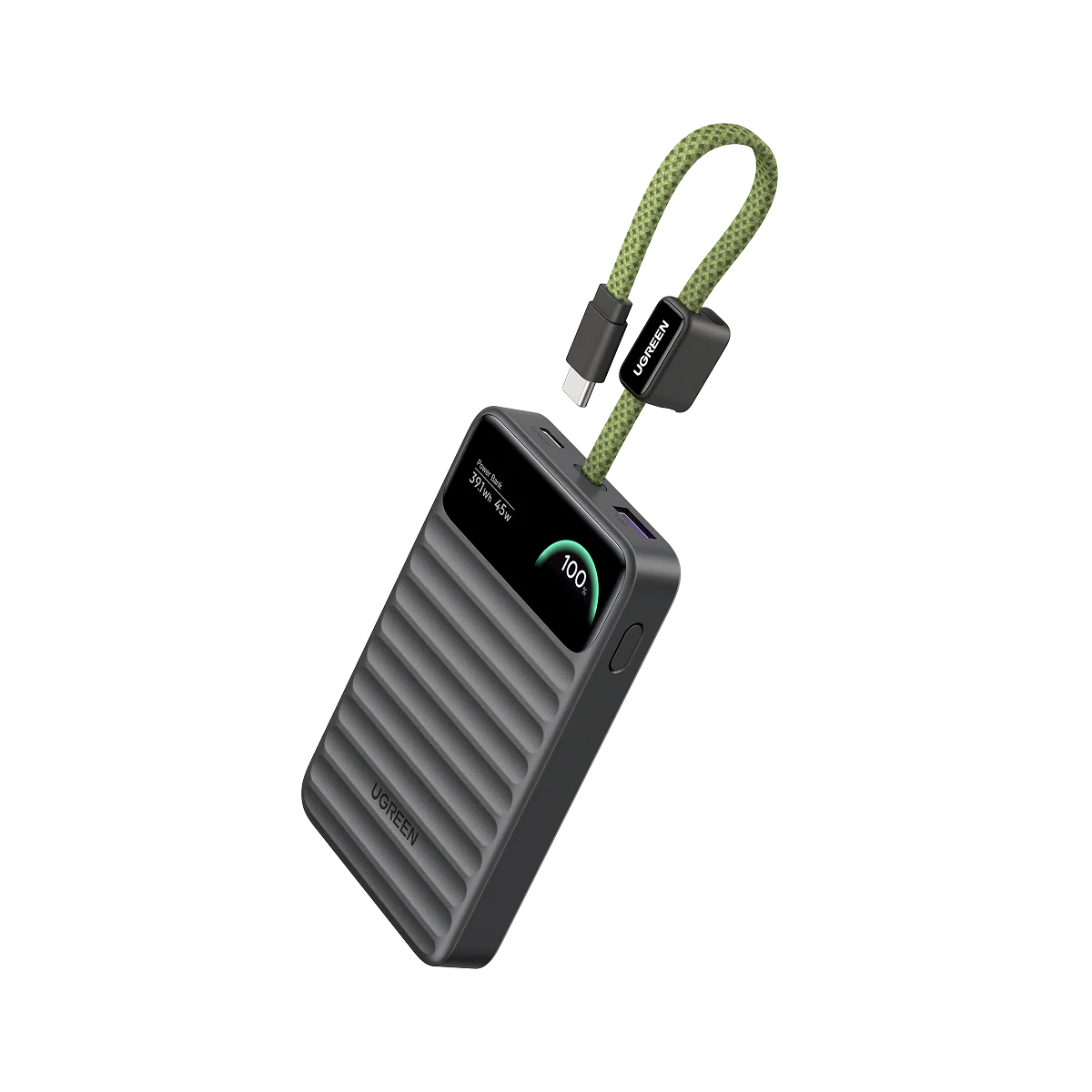 UGREEN 95294B Nexode Power Bank 10000mAh 45W with Built-in USB-C Cable Smart Display