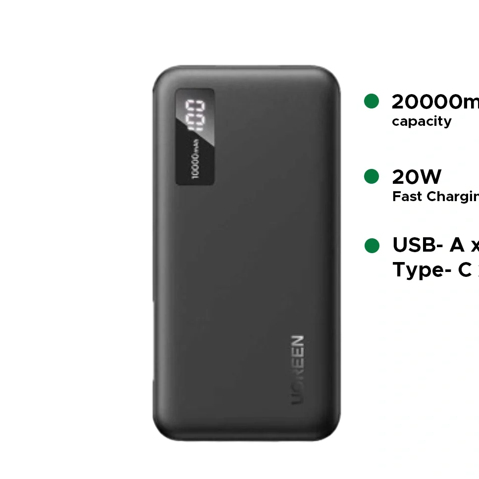 UGREEN 95424B 20000mAh 20W Two-way Fast Charging Power Bank