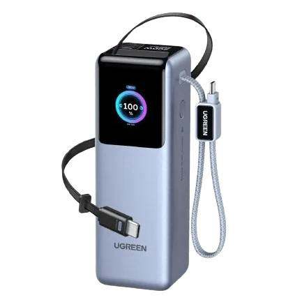UGREEN75702B Nexode Pro 200W Power Bank 25000mAh Fast Charging Built-in Cable