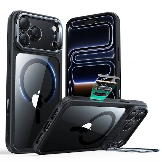 ESR Classic Hybrid Clear Black MagSafe Case with Stash Stand for iPhone 17 Series